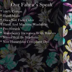 Indian Cotton Navy Blue Fabric Floral Print Dressmaking Fabric - Image 6