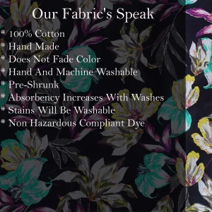 Indian Cotton Navy Blue Fabric Floral Print Dressmaking Fabric - Image 6