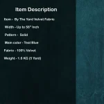 Indian Dress Sewing Luxury Soft Velvet Teal Blue - Image 5