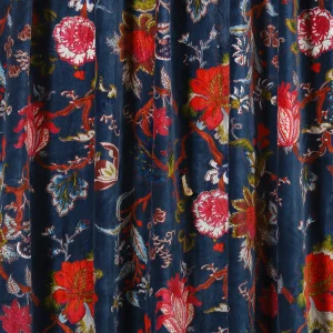 Indian Dress Sewing Upholstery Fabric Blue Floral - Image 4