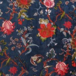 Indian Dress Sewing Upholstery Fabric Blue Floral - Image 2