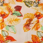 Indian Hand Leaf Printed Cotton Fabric For Women Dress