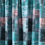 Indian Turquoise Printed Upholstery Velvet Fabric - Image 2