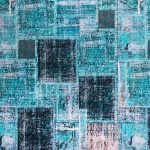 Indian Turquoise Printed Upholstery Velvet Fabric - Image 3