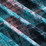 Indian Turquoise Printed Upholstery Velvet Fabric - Image 4