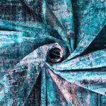 Indian Turquoise Printed Upholstery Velvet Fabric