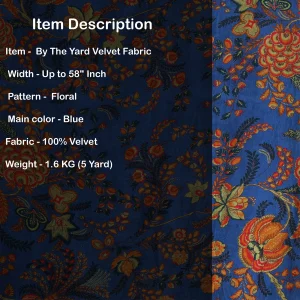 Indian Velvet Upholstery Fabric Sewing Running Fabric - Image 5