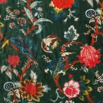 Luxury Green Soft Velvet Floral Print Fabric - Image 4