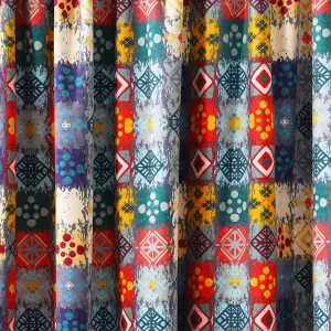 Luxury Velvet Turquoise Patchwork Printed Fabric - Image 2