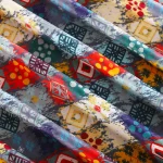 Luxury Velvet Turquoise Patchwork Printed Fabric - Image 4