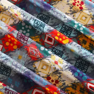 Luxury Velvet Turquoise Patchwork Printed Fabric - Image 4