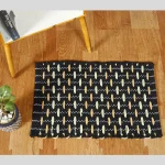 New Black Cotton Floor Rug Home Decor Mat