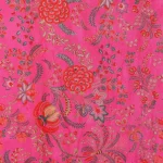 Pink Floral Printed Cotton Velvet Indian Fabric - Image 3