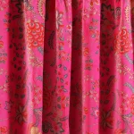 Pink Floral Printed Cotton Velvet Indian Fabric - Image 2