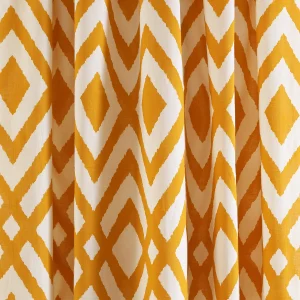 White & Yellow Dressmaking Cotton Fabric (Diamond Print) - Image 3