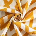 White & Yellow Dressmaking Cotton Fabric (Diamond Print) - Image 2
