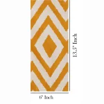 White & Yellow Dressmaking Cotton Fabric (Diamond Print) - Image 5