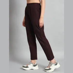 Women Cotton Pants Loose Burgundy Casual Harem Pants - Image 4
