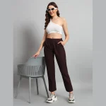 Women Cotton Pants Loose Burgundy Casual Harem Pants
