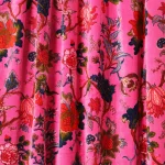 Women Pink Floral Printed Velvet Unstitched Dress Fabric - Image 4