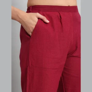 Women's Regular Fit Wine Pant Summer Ankle Trouser - Image 6