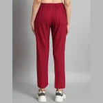 Women's Regular Fit Wine Pant Summer Ankle Trouser - Image 7