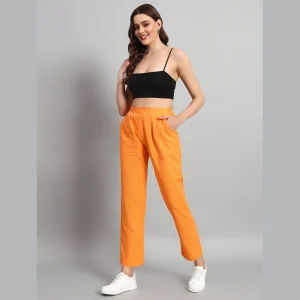 Women's Yellow Formal Cotton Trousers West Elastic Pants - Image 2