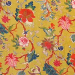 Yellow Floral Print Soft Velvet Fabric for Dress - Image 2