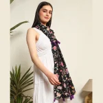 Beautiful Floral Printed Pure Cotton Fabric Scarf - Image 5