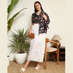 Beautiful Floral Printed Pure Cotton Fabric Scarf - Image 7