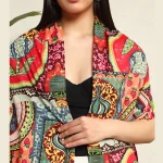 Beautiful Multi Ikat Printed Cotton Scarf - Image 7