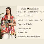 Beautiful Multi Ikat Printed Cotton Scarf - Image 9