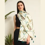 Beautiful Pineapple & Parrots Printed Long Scarf - Image 2