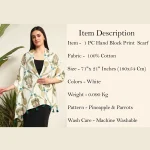 Beautiful Pineapple & Parrots Printed Long Scarf - Image 10