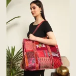 Beautiful Red Silk Fabric Patchwork Quilted Shoulder Bags - Image 2