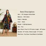 Black Mandala Printed Women Bath Robe Dress - Image 9