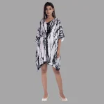 Black Tie Dye Rayon Kaftan Free Size Maxi Dress