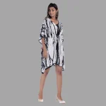 Black Tie Dye Rayon Kaftan Free Size Maxi Dress - Image 2