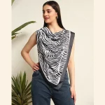 Black White Zebra Printed Head Neck Scarf
