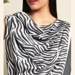 Black White Zebra Printed Head Neck Scarf - Image 8