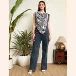 Black White Zebra Printed Head Neck Scarf - Image 6