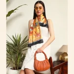 Butterfly Printed Square Satin Silk Scarf/Hijab