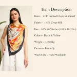 Butterfly Printed Square Satin Silk Scarf/Hijab - Image 10