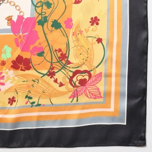 Butterfly Printed Square Satin Silk Scarf/Hijab - Image 9