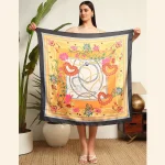 Butterfly Printed Square Satin Silk Scarf/Hijab - Image 6