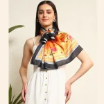 Butterfly Printed Square Satin Silk Scarf/Hijab - Image 7