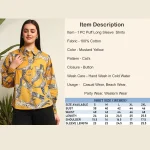Cat Print Button Down T-Shirt Mustard Yellow - Image 9