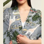 Gray Forest Print Scarf For Women's - Image 7