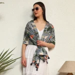 Gray Forest Print Scarf For Women's