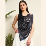 I Like Floral Print Satin Silk Wraps Scarves - Image 2